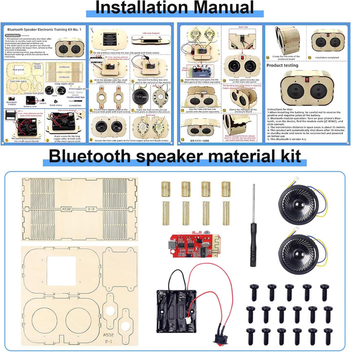 DIY Bluetooth Lautsprecher,Elektronik Baukasten,Lautsprecher Bausatz,Holz Experimente Wissenschaft f