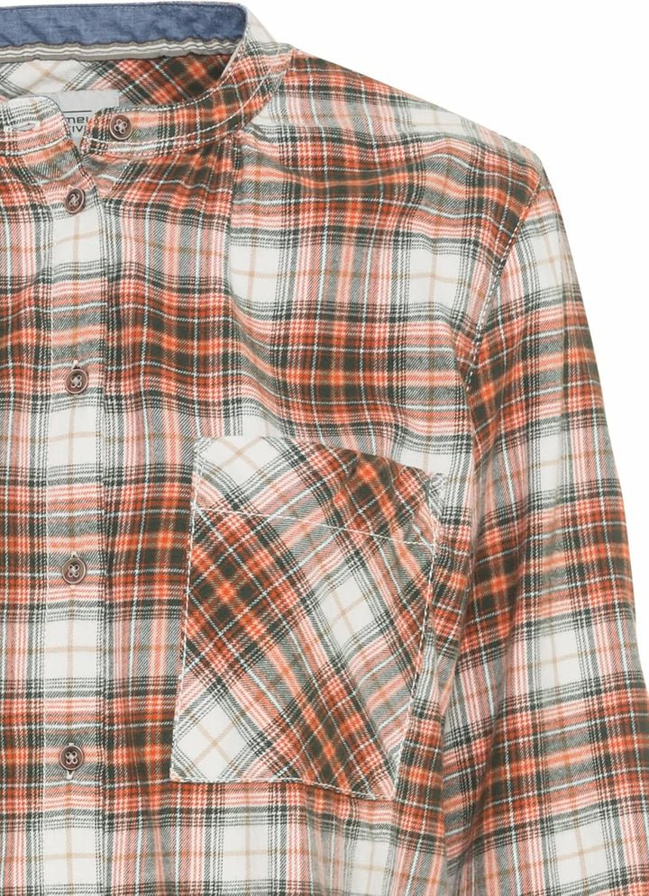 camel active Damen Karobluse mit Rundhalskragen XS Orange, XS Orange
