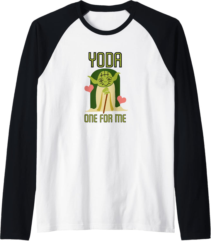 Star Wars Yoda One For Me Cute Valentine's Raglan