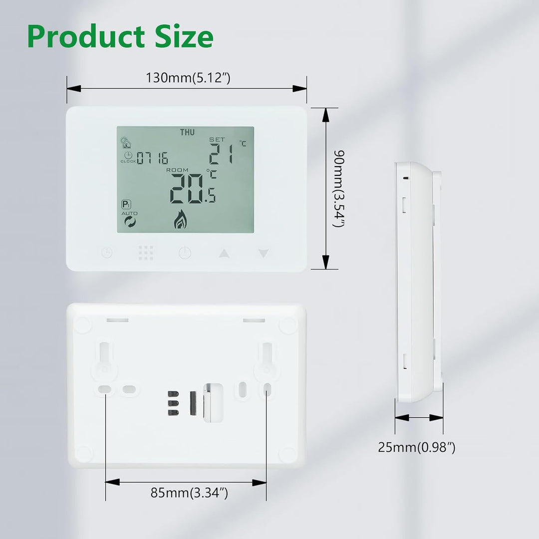 Wengart Batterie-Thermostat WG09BW für Gastherme & Kessel – Potentialfreier Schaltkontakt (COM/NO/NC