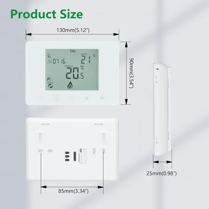 Wengart Batterie-Thermostat WG09BW für Gastherme & Kessel – Potentialfreier Schaltkontakt (COM/NO/NC