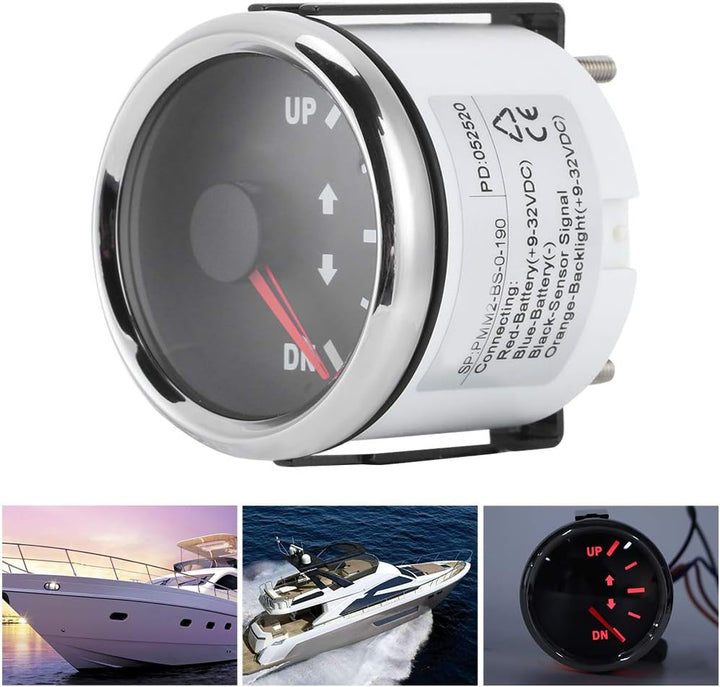 Trimmanzeige,52 mm UP-DN-Trimmanzeige für Boote 0-190 Ohm Trimmanzeige für Marineboote Kit Trimm-Nei