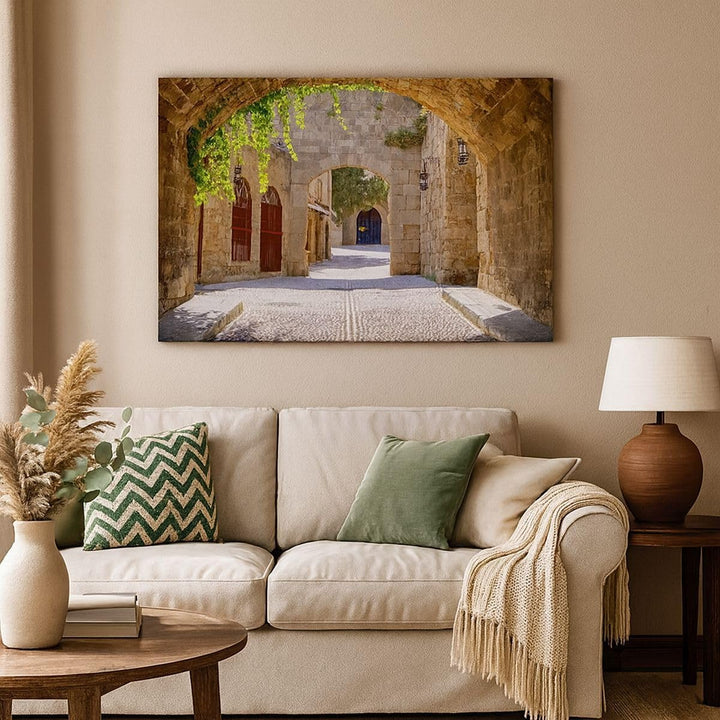 Bilder auf Leinwand 100x70cm Leinwandbild Strasse Geschichte Architektur Denkmal Gross Wanddeko Bild