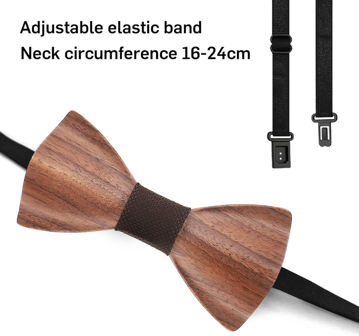 Mr.Van Hölz Fliege Herren Klassische, Holzfliege Set Handgearbeitete Natürliche Hölzerne Krawatte fü