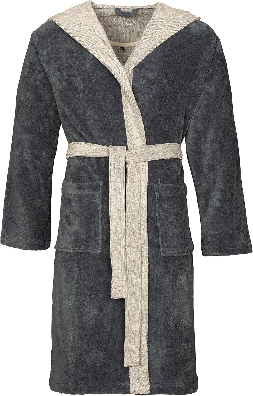 Vossen Damen &amp; Herren Bademantel Poppy XS anthrazit, XS anthrazit