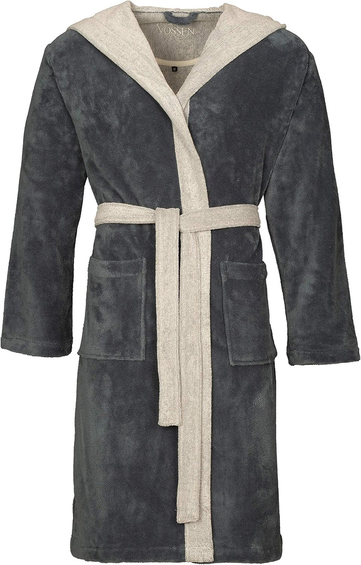 Vossen Damen &amp; Herren Bademantel Poppy XS anthrazit, XS anthrazit