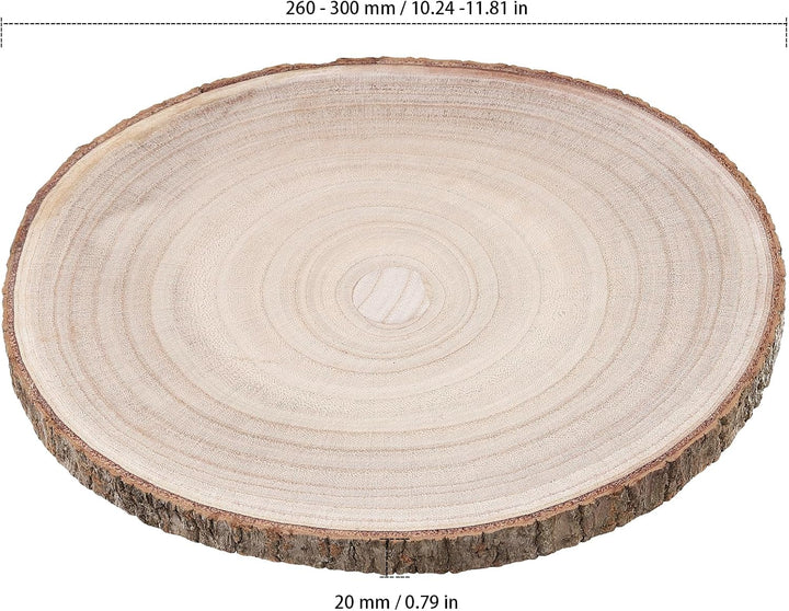4 Stück Holzscheiben Naturholz, 26-30 cm Durchmesser Baumscheiben, 2 cm Dick Baumscheibe für Dekorat