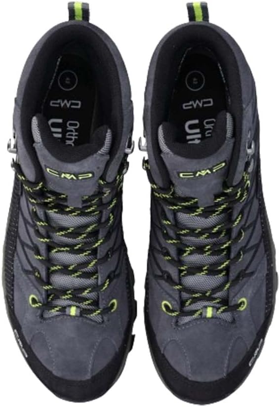 CMP Unisex Kinder Kids Rigel Mid Trekking Shoes Wp Wanderschuhe 40 EU Grau Gelb Fluo, 40 EU Grau Gel