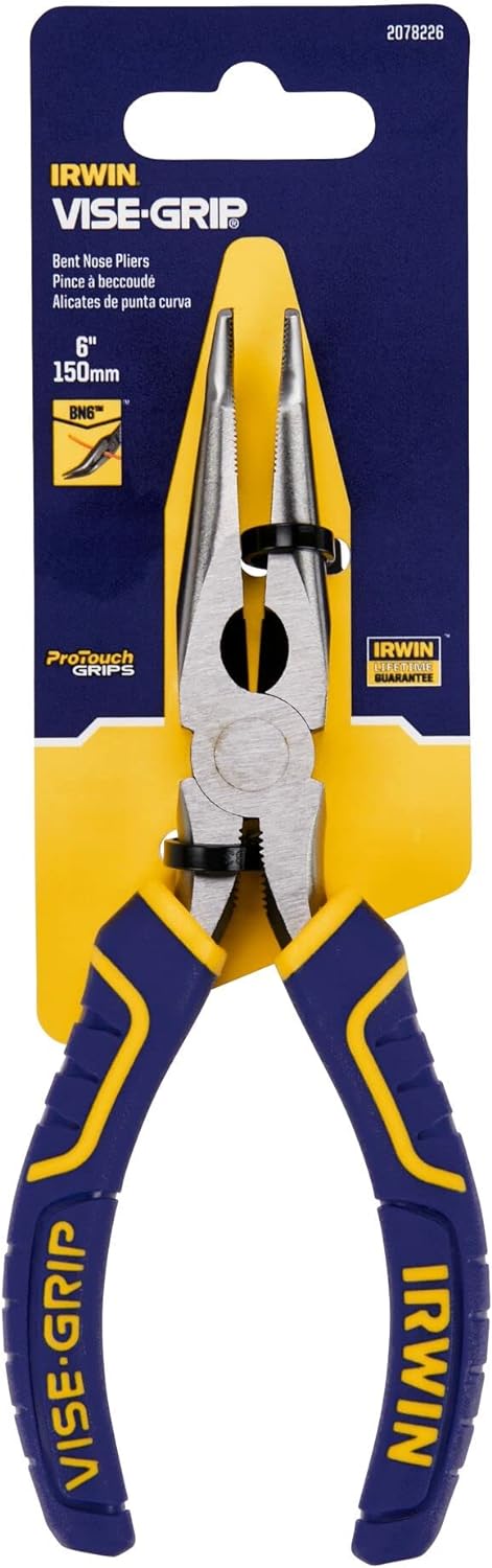 IRWIN Tools 2078226 Schraubstockzange, gebogen, lange Nase, 15,2 cm (6 Zoll)