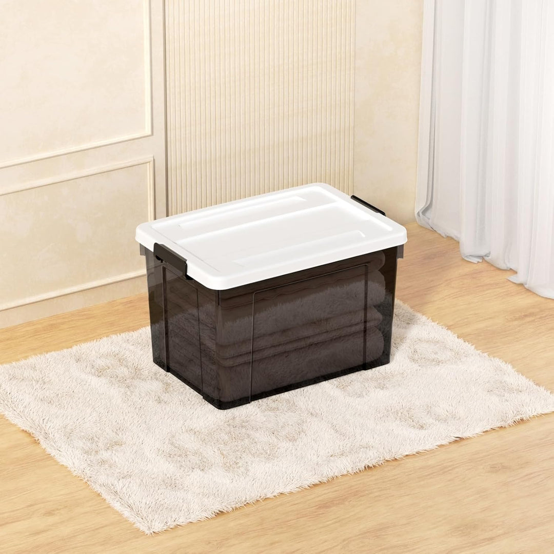 Cetomo 90L*4 Plastic Storage box, Tote box,Organizing Container with Durable Lid and Secure Latching