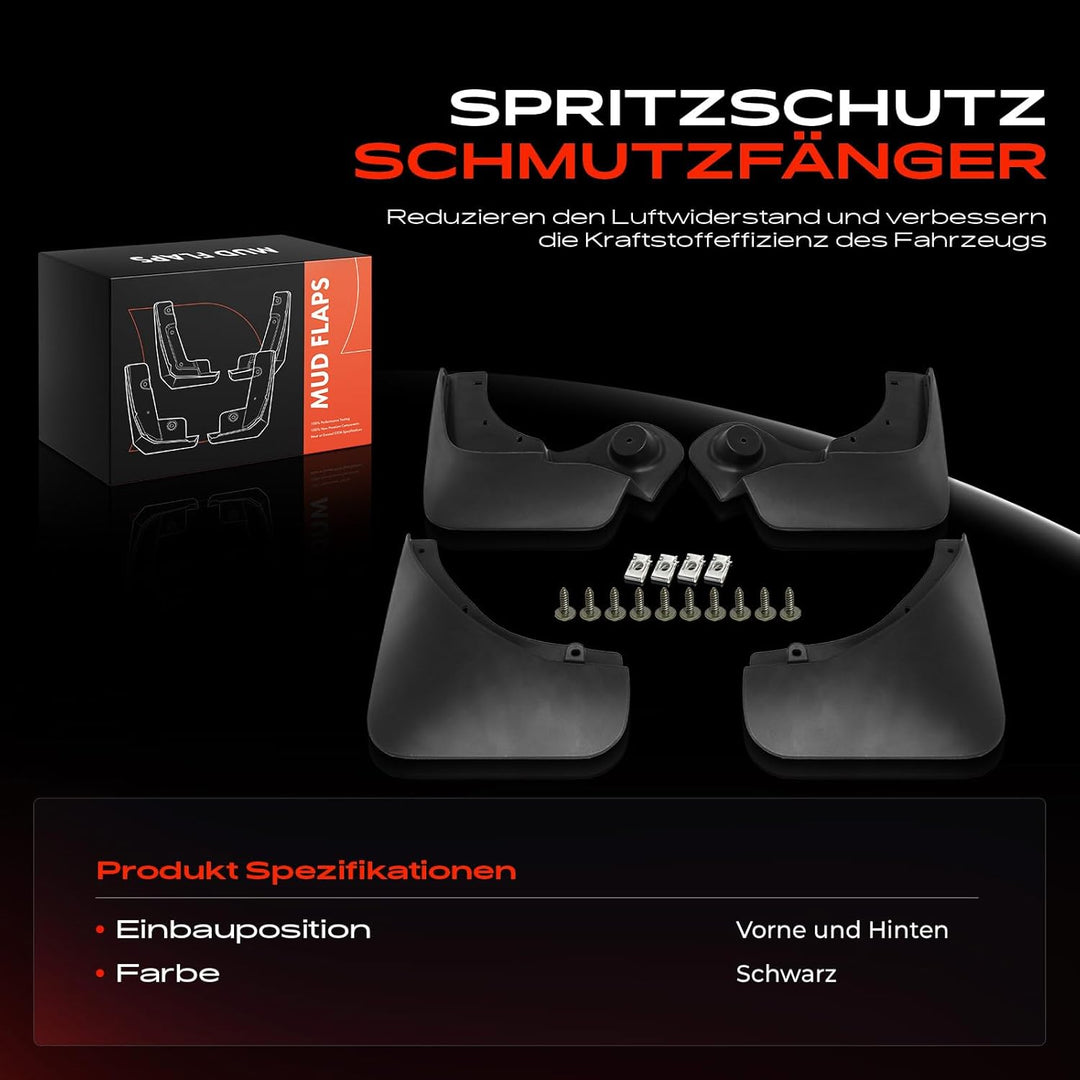 Frankberg 4x Universal Auto Spritzschutz Schmutzfänger Vorne Hinten Kompatibel mit Duster HS 1.5L-2.