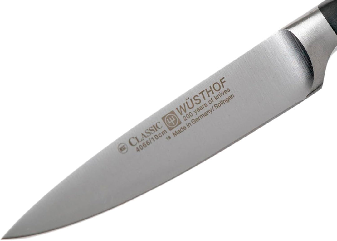 WÜSTHOF Classic Gemüsemesser 10 cm, Schwarz,silber 10 cm Gemüsemesser, 10 cm Gemüsemesser