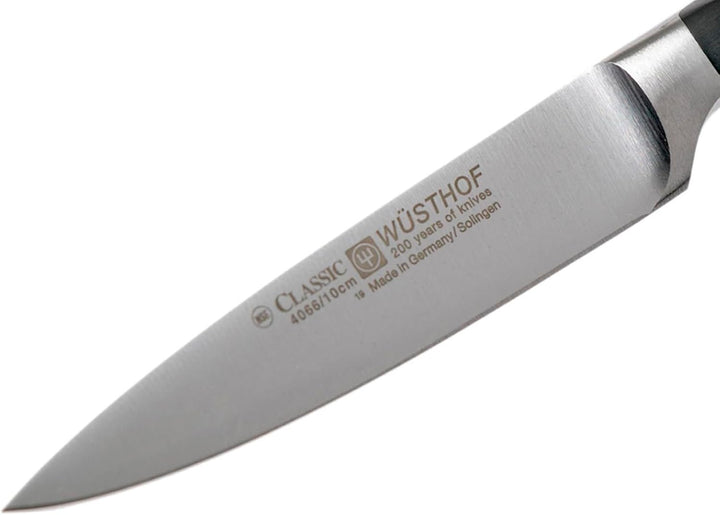 WÜSTHOF Classic Gemüsemesser 10 cm, Schwarz,silber 10 cm Gemüsemesser, 10 cm Gemüsemesser