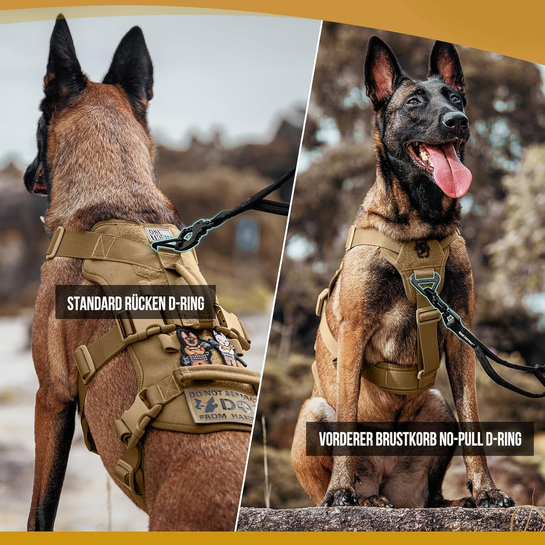 OneTigris Hundegeschirr, T-Bone Taktisches Geschirr mit 2 Griff Ausbruchsicher Einstellbar Brustgesc
