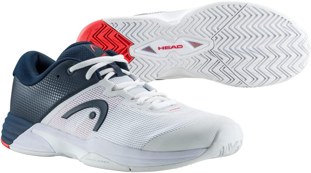 HEAD Herren Revolt Evo 2.0 Men Tennisschuhe 44 EU Weiss Dunkelblau, 44 EU Weiss Dunkelblau