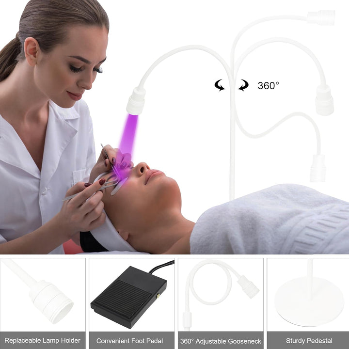 UV Wimpern Lampe, 10W LED-UV-Licht für Lichthärtenden Anwendungen, Schwanenhals Wimpernlicht, 1-3 Se