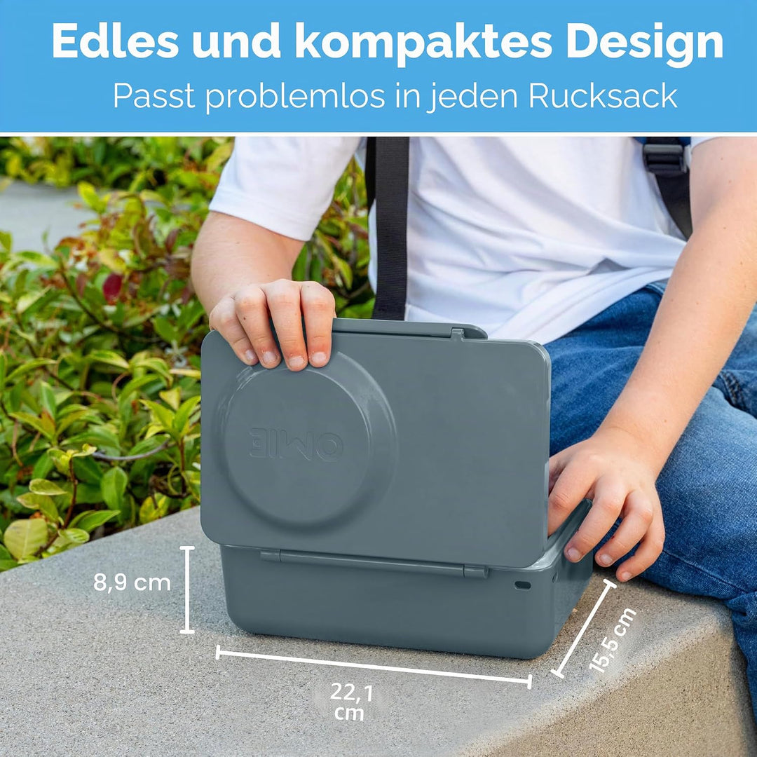 Omie Box UP Bento-Box für Kinder, isolierte Lunchbox, auslaufsichere Thermosdose, Kühler Eisbeutel,