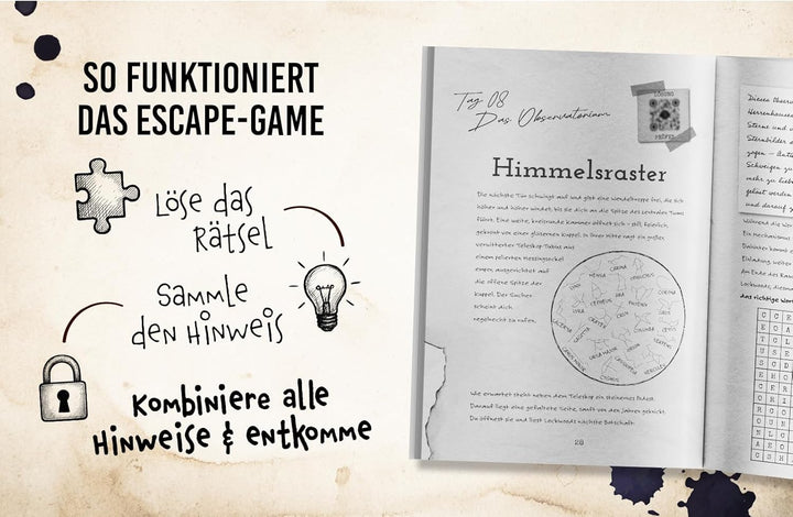 Escape Room Adventskalender für Erwachsene: 24-Tage-Challenge mit spannenden Rätseln zum Lösen bis W