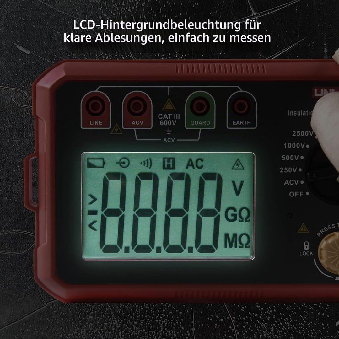 UNI-T UT502C Isolierung Widerstand Tester 2500V 20.0GΩ Isolationsmessgerät Isolationstester, Digital