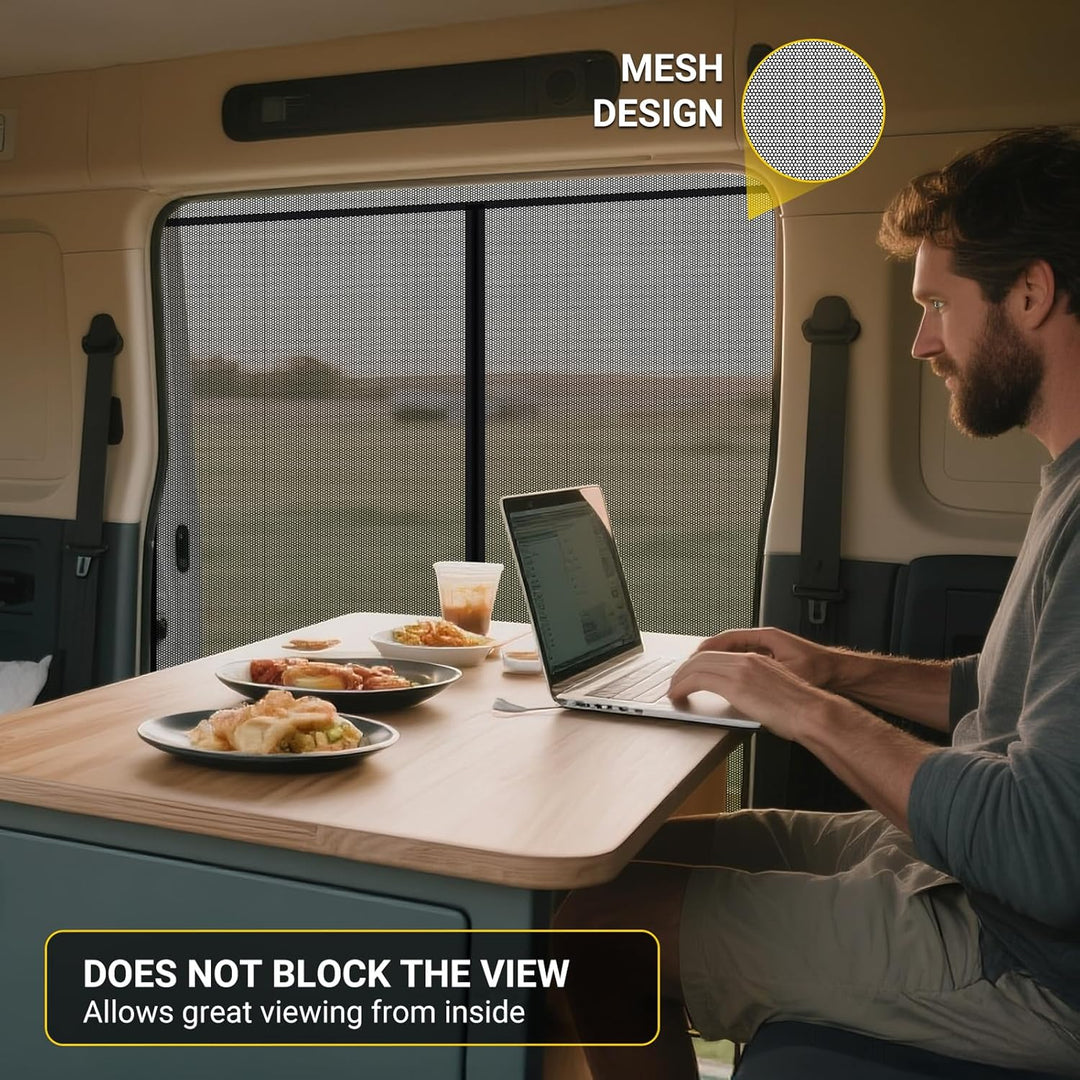 XCBYT Moskitonetz Auto Seitentür Kompatibel für VW T5 T6, Mitte Reissverschluss Fliegengitter Auto I