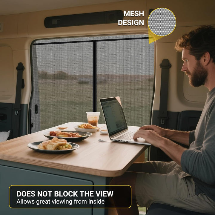 XCBYT Moskitonetz Auto Seitentür Kompatibel für VW T5 T6, Mitte Reissverschluss Fliegengitter Auto I