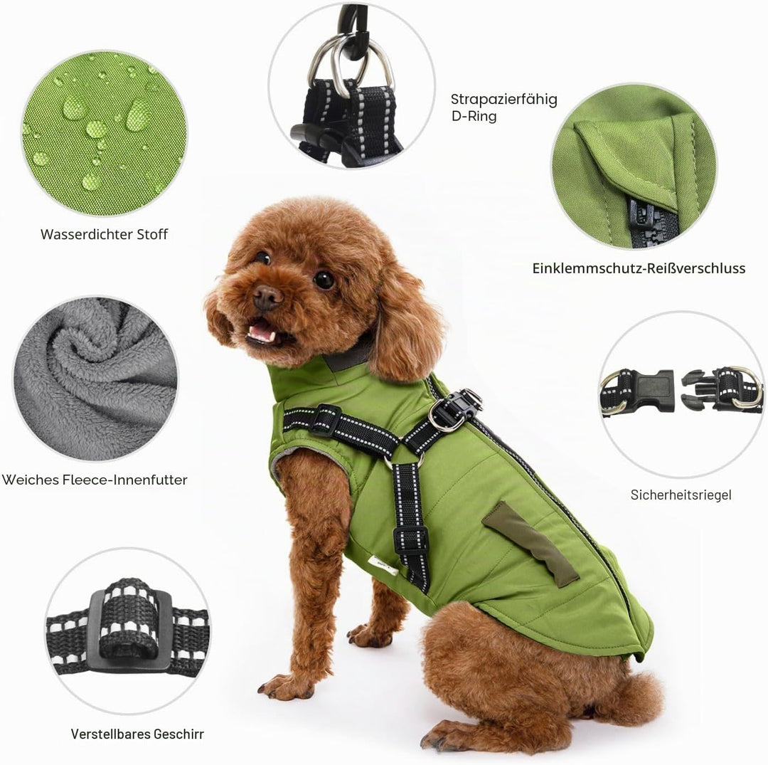 Hunde Winterjacken,Warme Hundemäntel Reflektierend Hundekleidung wasserdichte Welpenweste für kaltes