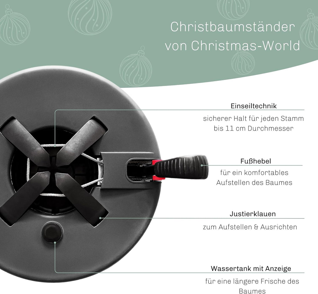 Christmas-World Christbaumständer, Modell Taunus, für Baumhöhe bis 2,25 m, Weihnachtsbaumständer Tan