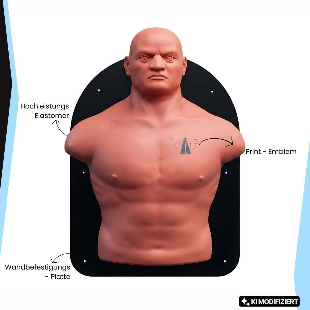 FOX-FIGHT Wand Box Dummy | Wandschlagpolster Punching Boxdummy Boxpuppe Boxing Man Trainingsdummy Sc