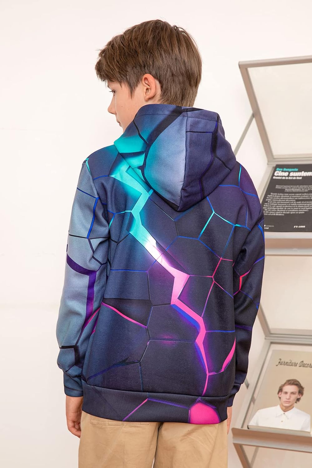 NEWISTAR Jungen und Mädchen Hoodie 3D Gedruckt Kapuzenpullover Unisex Kinder Langarm Lustig Sweatshi