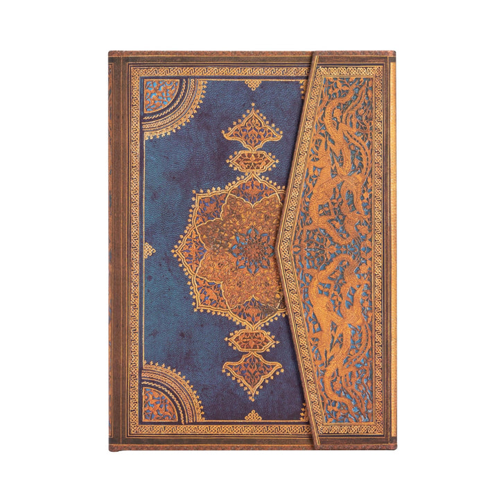 Safavid Indigo (Safavid Binding Art) Midi Unlined Hardcover Journal: Hardcover, 120 gsm, ribbon mark