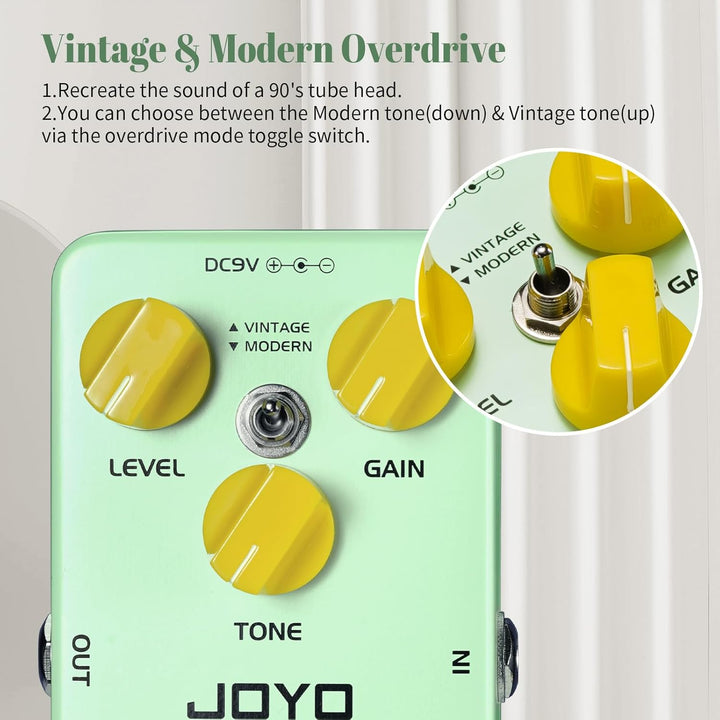 JOYO Blues Overdrive Gitarrenpedale, hohe Verstärkung, Overdrive von Vintage bis Modern, für E-Gitar