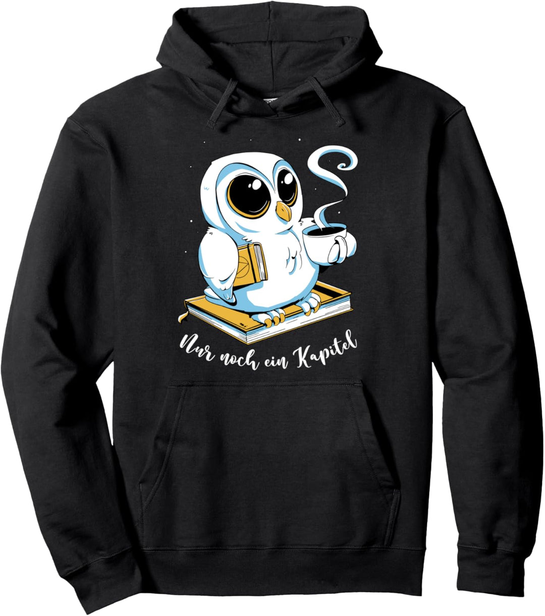 Nur noch ein Kapitel lesende Eule Pullover Hoodie
