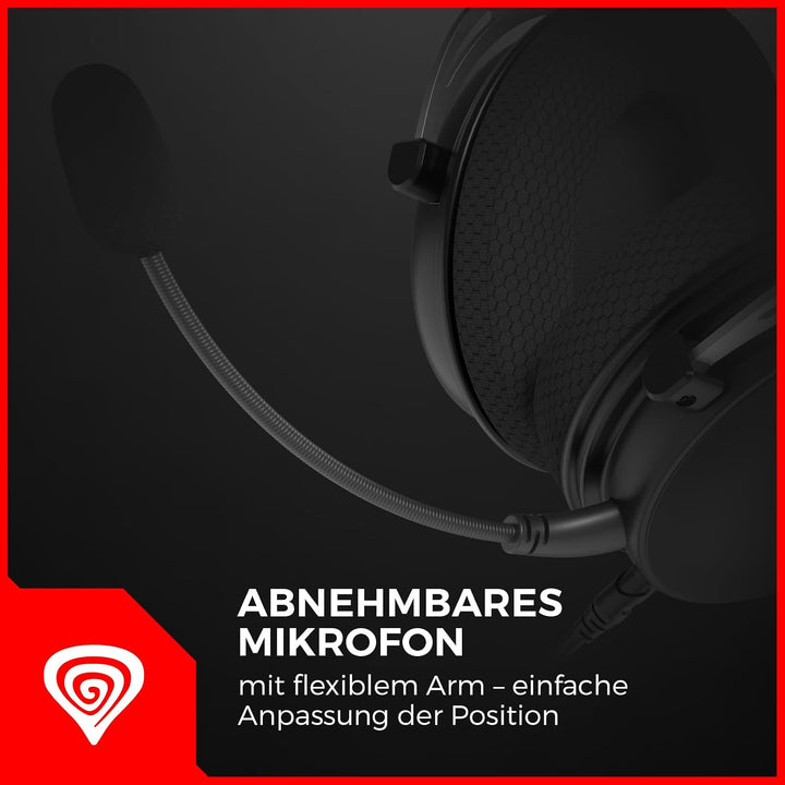 GENESIS Toron 531 Gaming Headset – Over-Ear Kopfhörer mit 50 mm Treibern, abnehmbares Mikrofon, 3,5