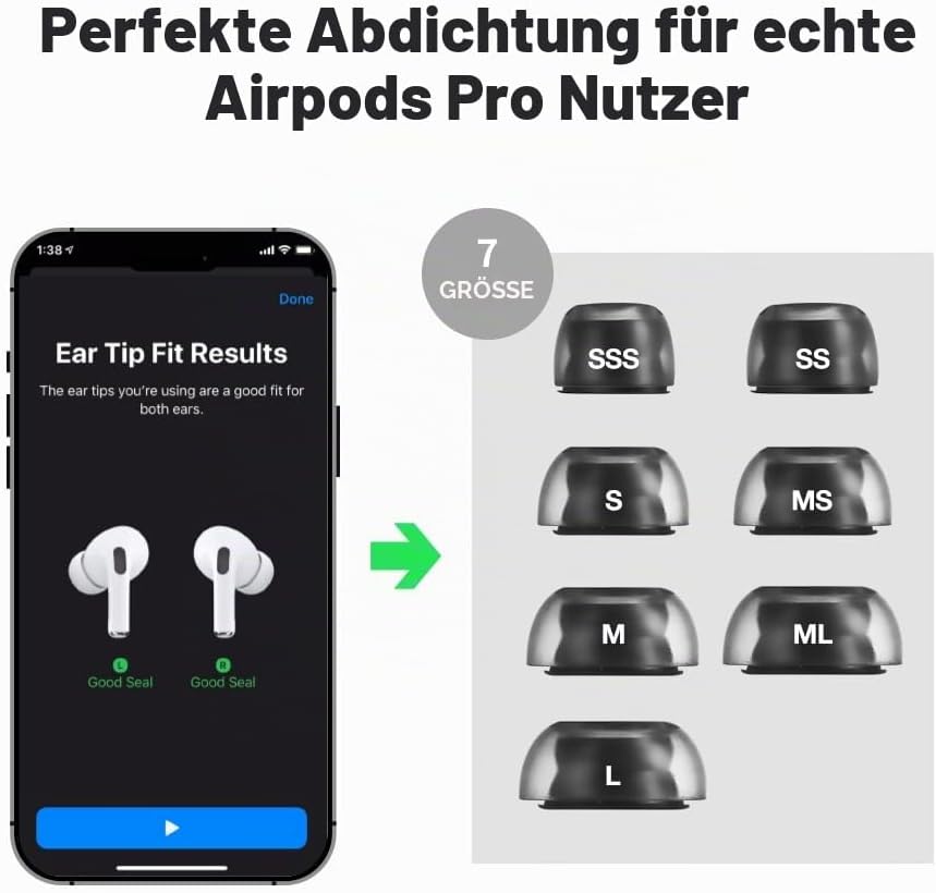 AZLA SednaEarfit Crystal für AirPods Pro / 3 Paar (Grösse SSS/SS/S 3 Pr) Size SSS/SS/S 3Pr, Size SSS