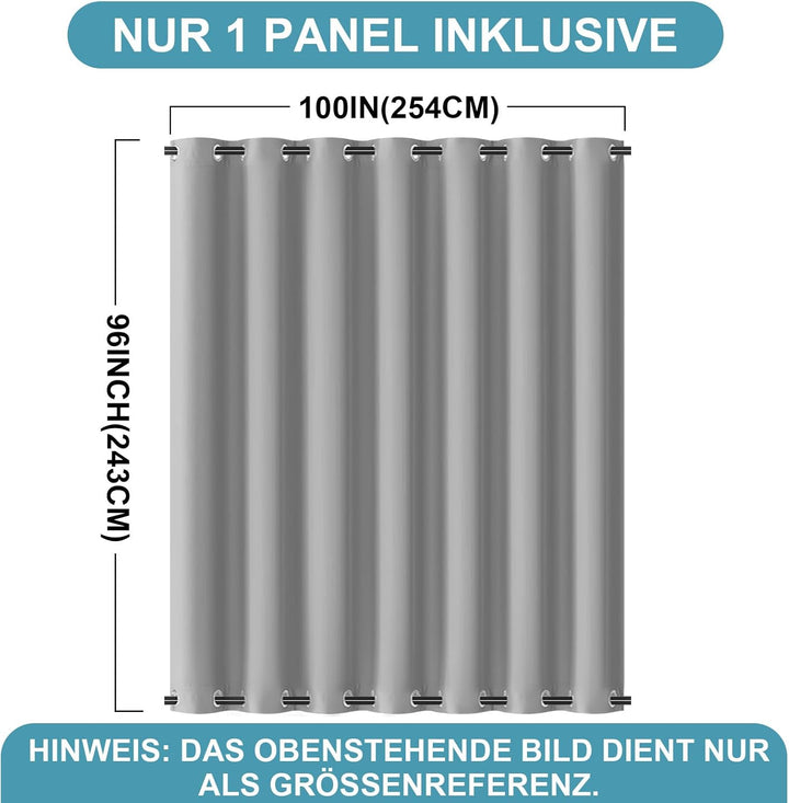 Lapalife Outdoor Vorhang Wasserdichter extra breit Oben und unten mit Ösen,B254XH243cm Wetterfest Ou