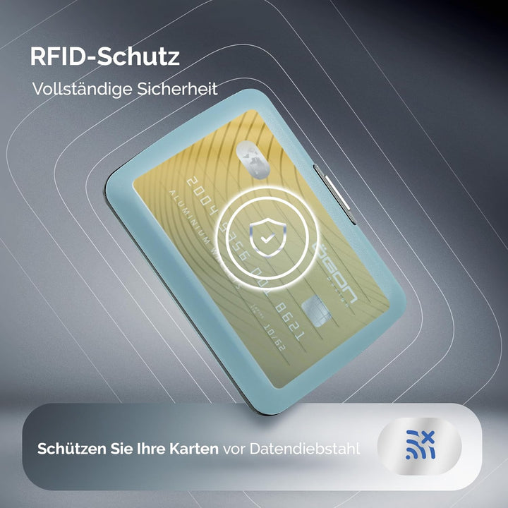Ögon Smart Wallets - Stockholm V2 Aluminium Geldbörse - Metallverschluss - RFID Blockierung Kartenet
