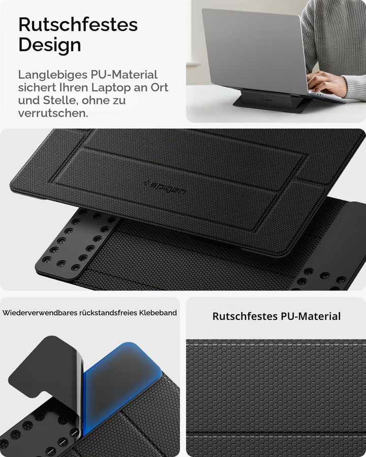 Spigen Slim Fold Laptop Ständer Höhenverstellbar, Selbstklebender Laptopständer, Faltbar und rutschf