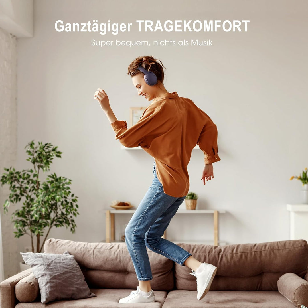 DOQAUS Kopfhörer Kabellos Bluetooth,Bis zu 90 Std Bluetooth Kopfhörer Over-Ear mit 3 EQ-Modi, HiFi S