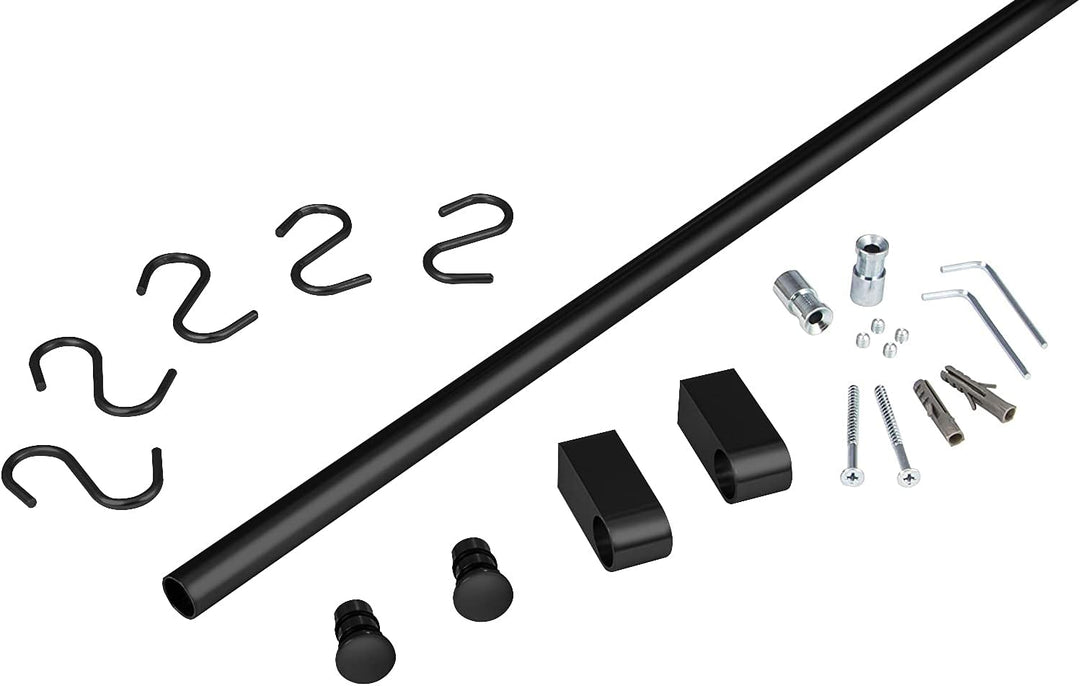 Gedotec Design Küchenreling Wand-Relingsystem Küche | Schwarz matt | Reling-Set Länge: 900 mm | Reli