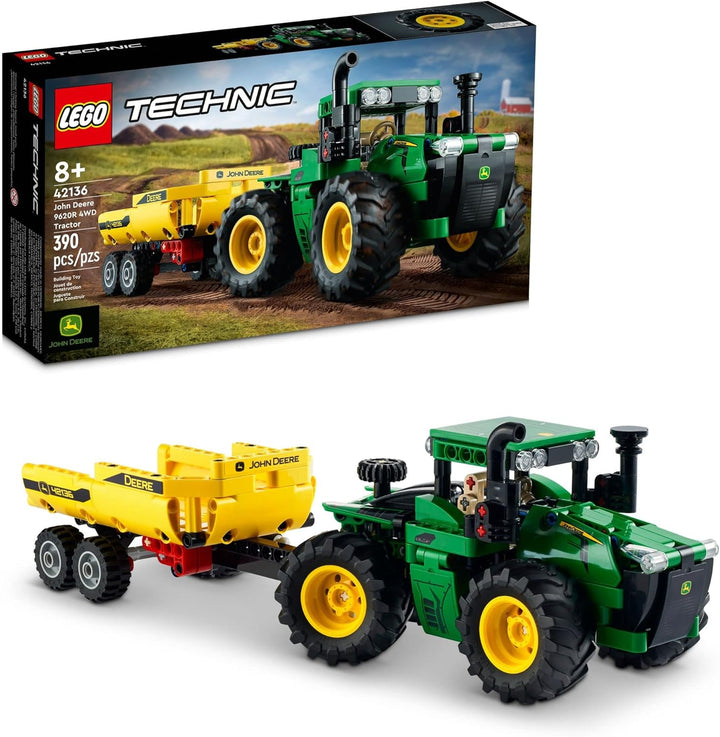 LEGO Technic John Deere 9620R 4WD Tractor, mit kippbarem Anhänger, klassisches Bauernhofspielzeug fü