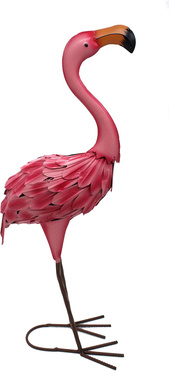 DARO DEKO Metall-Figur Flamingo 1 Stück - L - 22 x 54cm, 1 Stück - L - 22 X 54cm