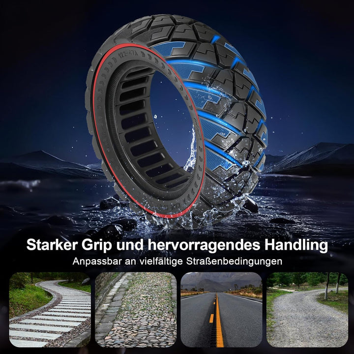 9x3,0-5,5 Vollreifen für Kukirin G2 pro, Zero 10X, Dualtron Eagle Pro Elektroroller Ersatzreifen Vol