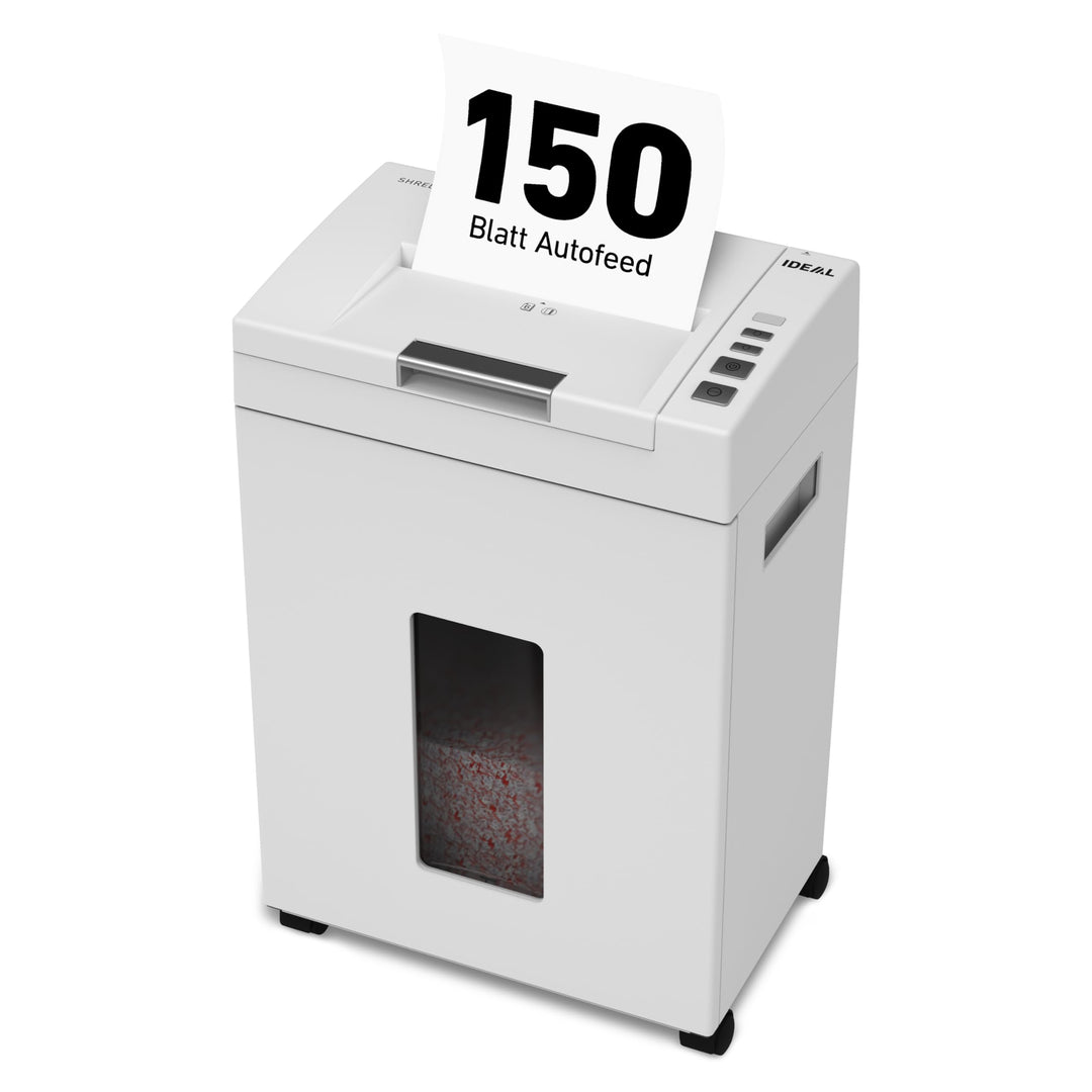 Autofeed Aktenvernichter IDEAL Shredcat 8291, 150 Blatt Papierstapel mit automatischem Einzug schred