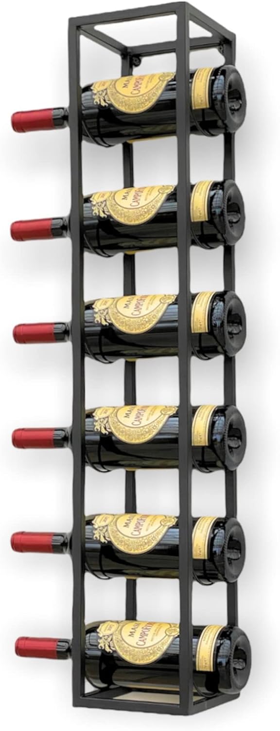 DanDiBo Weinregal Metall Wand 80 cm Schwarz Flaschenregal 96238 Flaschenhalter Wandmontage Modern Wa