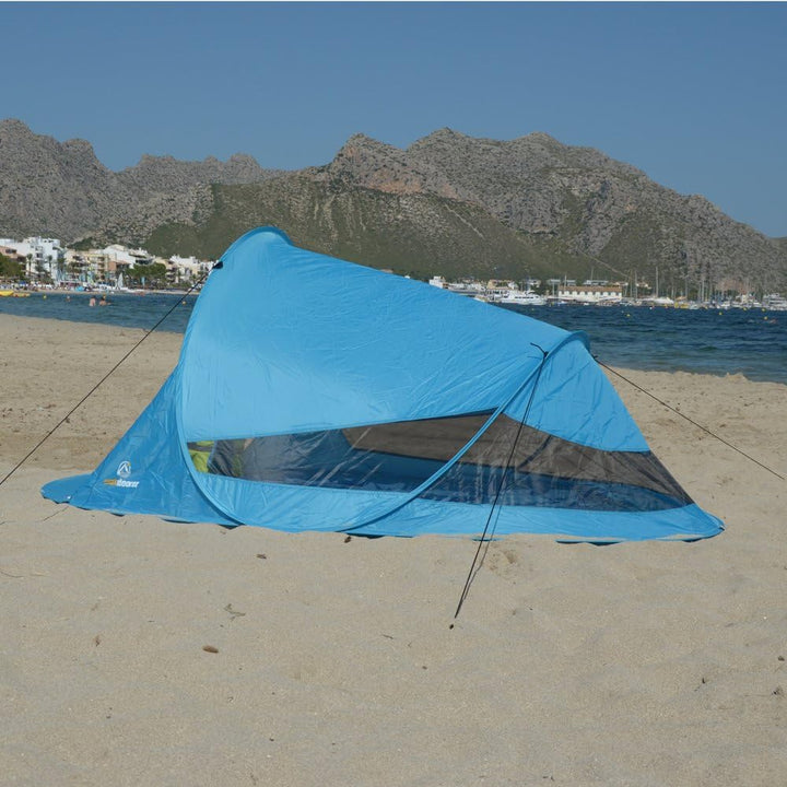 outdoorer Pop up Strandmuschel Zack II - Wurf-Strandmuschel mit UV-Schutz 60, Sonnenschutz und Winds