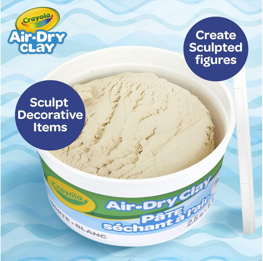 Crayola Air Dry Clay Bucket, White, 2.5 Pound
