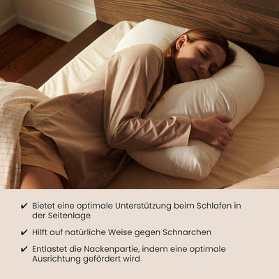 FOSSFLAKES Nordic Sleep by Seitenschläfer Kissen - Seitenschläferkissen für Komfort und Zusätzliche