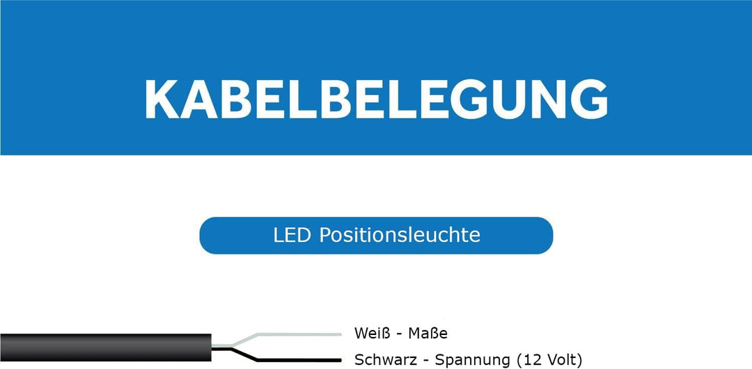 2x LED Positionsleuchte Set Rot Weiss 12-24 Volt E4-Prüfzeichen IP67 Schutzklasse mit Gummihalterung