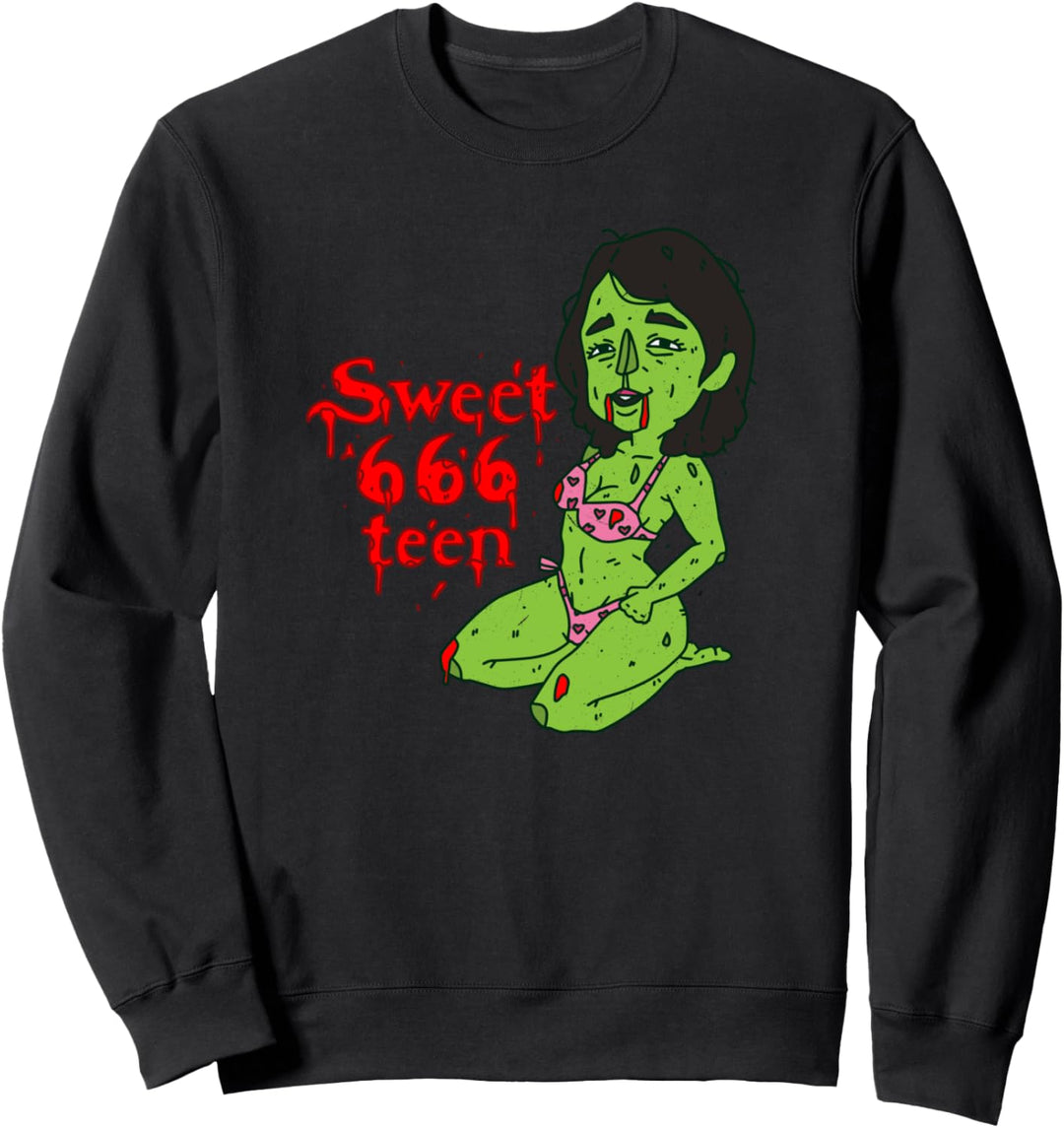 Sweet 666 Teen Occult Satan Vampire Witch Death Vintage Sweatshirt