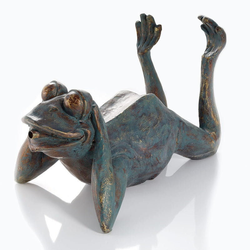 Wasserspeier Figur Frosch aus Kunststein - (L x B x H): ca. 340 x 210 x 235 mm - Schlauchanschluss 1